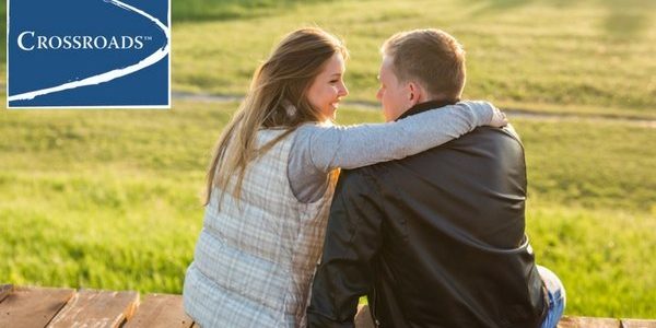 woman sitting with man building a healthier relationship in recovery