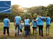 volunteer group walking together to support addiction recovery
