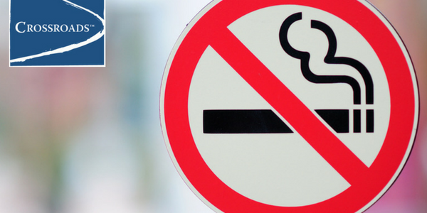 Quitting Smoking in Rehab sign at Crossroads