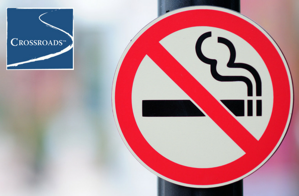 Quitting Smoking in Rehab sign at Crossroads