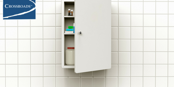 Keeping Prescription Drugs Out of the Wrong Hands.CRBlog3 medicine cabinet ajar in bathroom