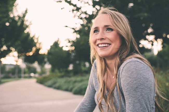 woman happy that she is participating in suicide prevention day