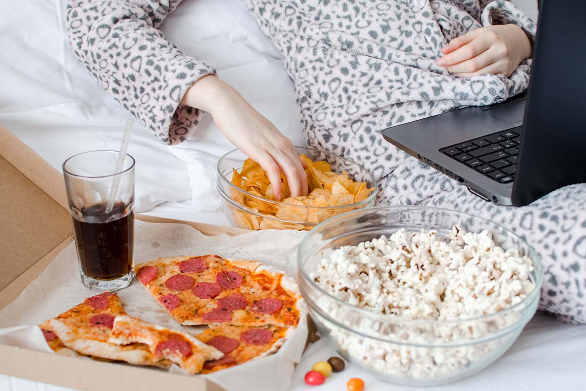 a woman struggles with the effects of binge eating disorder