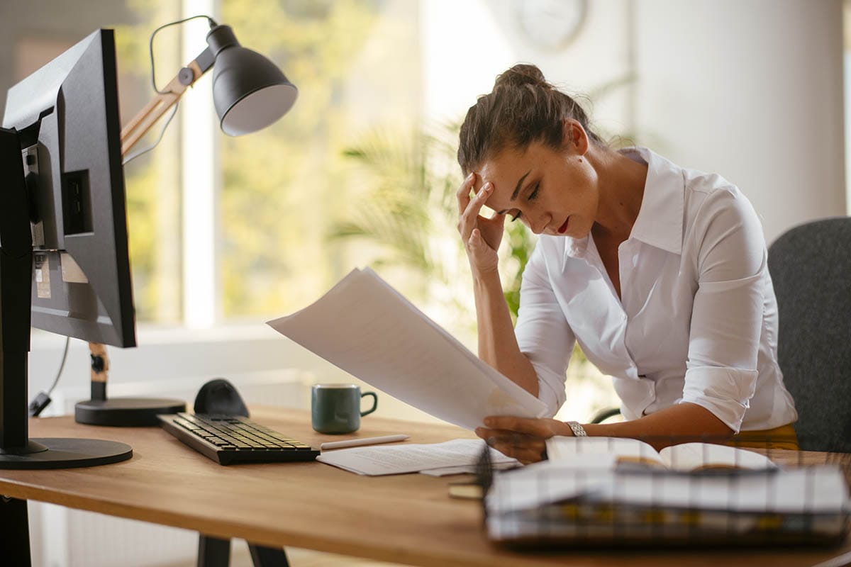 a woman researches IOP for eating disorders